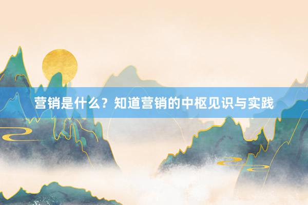 营销是什么？知道营销的中枢见识与实践